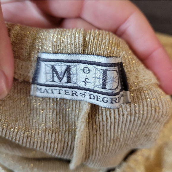 Women's Matter of Degree Gold Lurex Leggings Size M - Picture 6 of 6